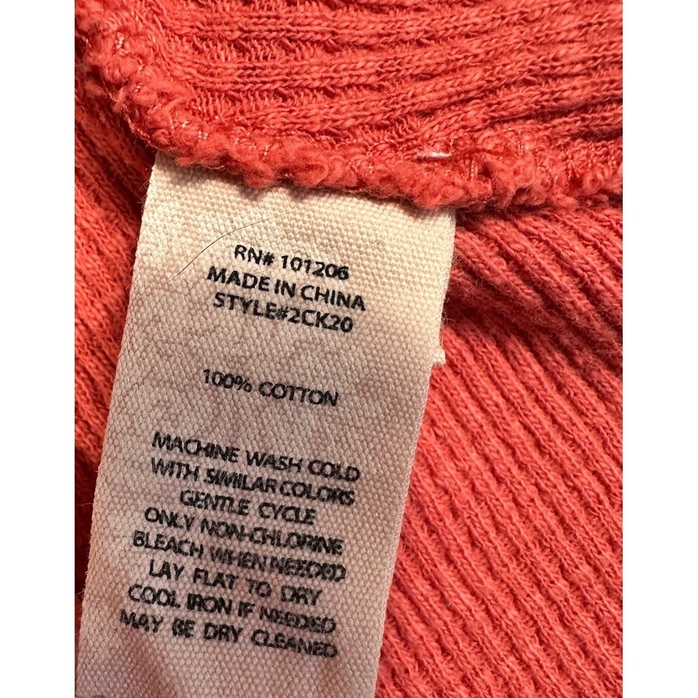 Soft Surroundings Top Womens Large Coral Waffle Knit Thermal Cowl Neck - Picture 8 of 9